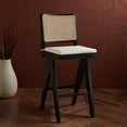 thumbnail image 4 of SAFAVIEH Couture Colette Square Mid Back Bar Stool, Black/Natural, 4 of 15
