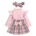 thumbnail image 3 of Zshosam First Birthday Outfit Girl Infant Baby Girl Clothes Long Sleeve Romper with Skirt Newborn Outfit Outfit Size 12 18 Months,(Pink 12-18 Months), 3 of 9