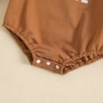 thumbnail image 7 of XDZJLR Baby Boy Girl Outfits Toddler Long Sleeve Letter Prints Rompers Jumpsuits Kids Clothes Brown 6-12 Months, 7 of 7