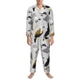 thumbnail image 3 of Balery Animal Bird Pijama para Hombre de Dos Piezas con Manga Larga, Conjunto de Dormir y Descanso Suave con Bolsillos-Large, 3 of 7