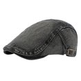 thumbnail image 2 of Vintage British Beret for Men and Women Classic Cabbie Hat Golf Flat Cap Voboom Newsboy Hats for Men Soft Breathable Unisex Daily Wear (Black), 2 of 3