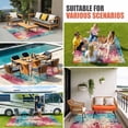 thumbnail image 4 of Teal Pink Orange Outdoor Rug for Patio/Deck/Porch, Non-Slip Large Area Rug 5 x 8 Ft, Boho Vintage Abstract Splashing Art Indoor Outdoor Rugs Washable Area Rugs, Reversible Camping Rug Carpet Runner, 4 of 8