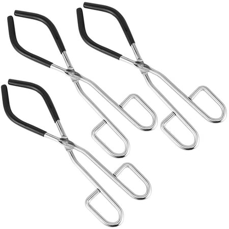 

Beaker Tongs 3 PCS Laboratory Cup Beaker Tongs Tool with Black Rubber Coated Ends Science Instrument