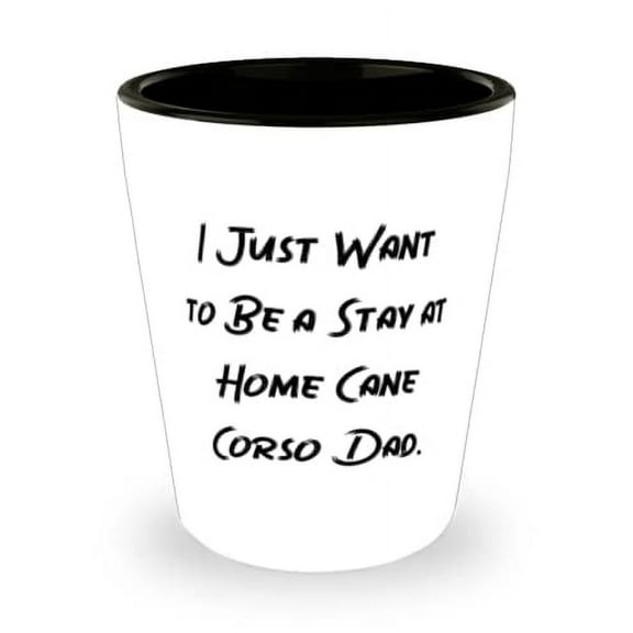 Cane Corso Dog Gifts For Pet Lovers, I Just Want to Be a Stay at Home, Motivational Cane Corso Dog Shot Glass, Ceramic Cup From Friends