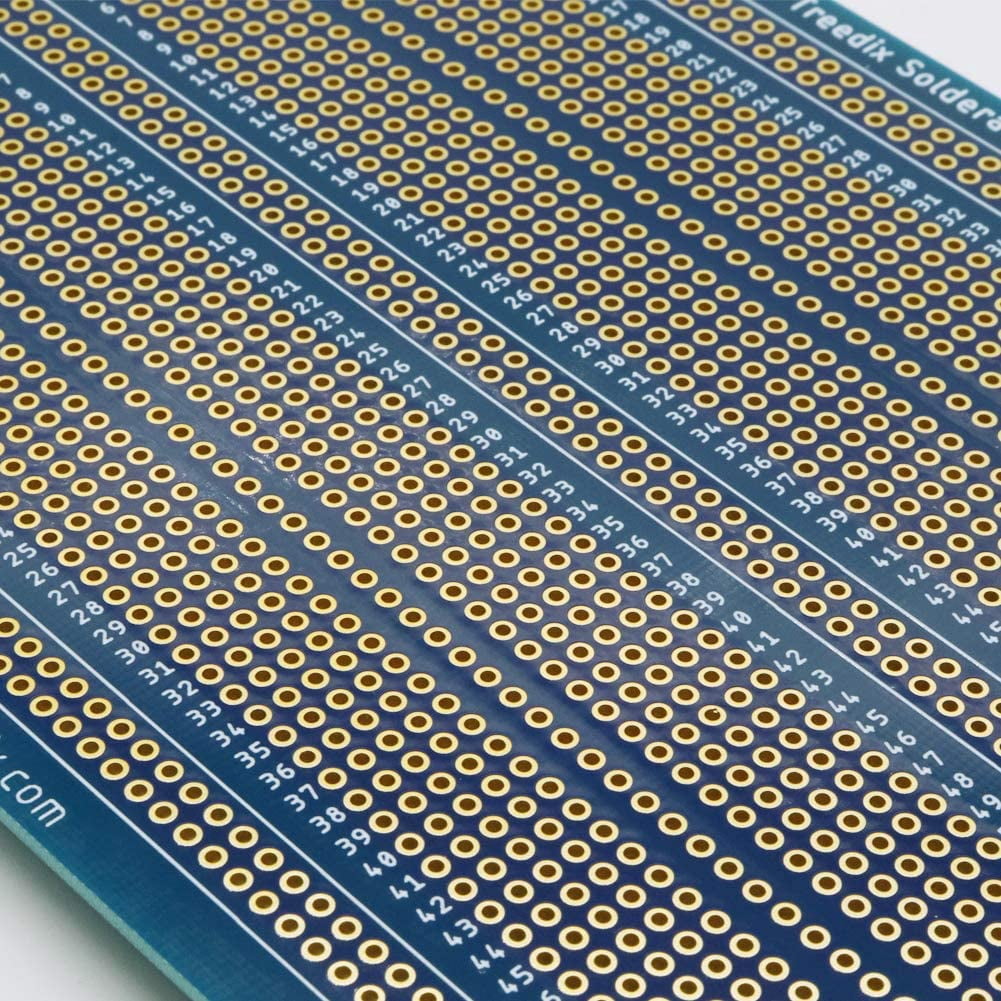 Treedix 2PCS Upgraded Universal Board Solderable BreadBoard PCB Prototype Shield Board Double Sided Tinned Gold Plated Holes