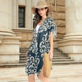 thumbnail image 4 of Beach Vacation Clothes Kimono Cardigan Loose Swimsuit Cover Up for Women Elegant Floral Flower S, 4 of 6