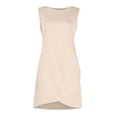 thumbnail image 6 of JoveMarine Sundresses for Women Summer Sleeveless Tank - Round Neck Slim Fit Short Bodycon Party Mini Dress with Stretchy Fabric,Beige L, 6 of 7