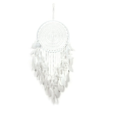 

koaiezne Pure Handmade Hook Flower White Feather Pendant Wedding Scene Pendant Home TV Background Pendant Clear Ornament String Mini Trees for Decorating Glass