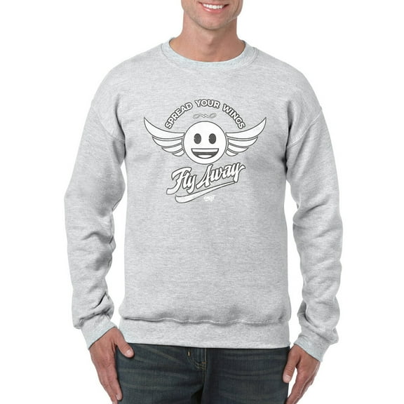 Fly Away - Retro Winged Emoji Graphic Men's Sweatshirt