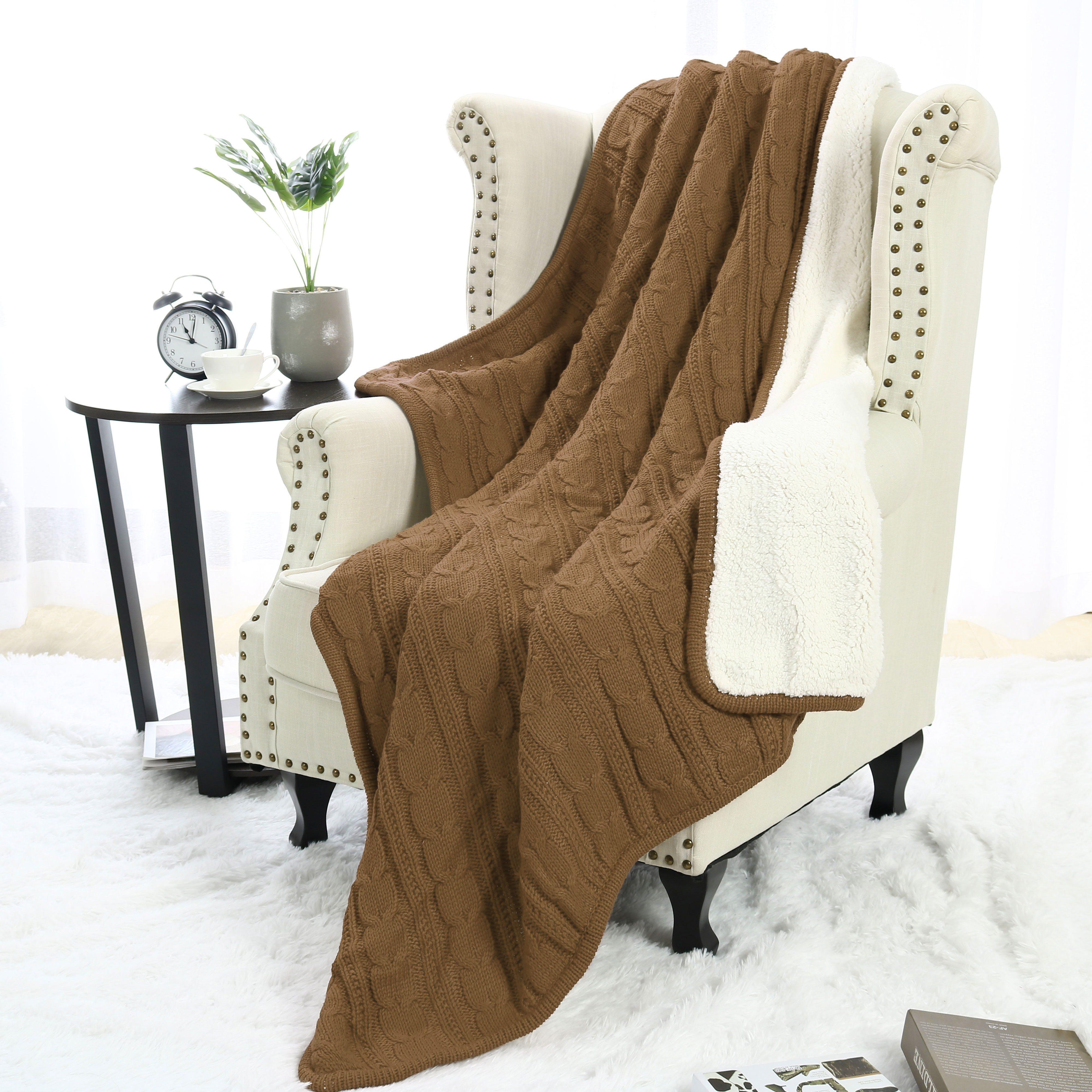 cable knit fleece bedding
