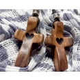 thumbnail image 3 of 2Pcs Cross My Heart,Encouragement Gift Creative Walnut Cross Keychain Love Pendant Ornament Gift Easter Solid Wood Keychain Jewelry easter decorations (Keychain, 3 of 6