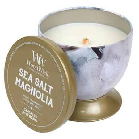 SEA SALT MAGNOLIA - ARTISAN Collection Tin WoodWick Scented Jar (Best Magnolia Scented Candle)