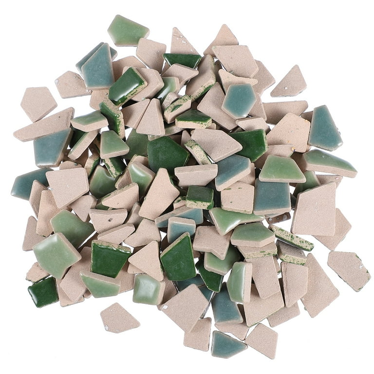 Esweny 200g Ceramic Mosaic Tiles for Crafts,Irregular Stained Ceramic  0.2x0.8 Porcelain Mosaic Tiles