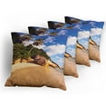 thumbnail image 5 of Ambesonne Tropical Throw Pillow Cover 4 Pack, Serenity Nature Green, 24", Green Brown, 5 of 7