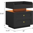thumbnail image 2 of 4ever2buy Black Led Nightstand with Charging Station, Modern Night Stand with 2 Drawers, Bedside Table End Table with Storage for Bedroom, 2 of 16
