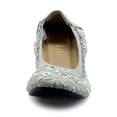 thumbnail image 3 of Ollio Women's Shoes Floral Embroidery Lace Slip On Comfort Light Ballet Flats ZM1712F, 3 of 6