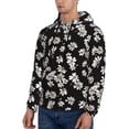 thumbnail image 3 of Naloa Daisies Flowers Men's Casual Hooded Collar Drawstring Hoodies Pullover Sweatshirts Casual Long Sleeve Shirts-Small, 3 of 7
