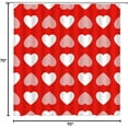 thumbnail image 4 of Heart Shower Curtain Valentine''s Day Red Heart Love Retro Funky Fashion Xmas Farmhouse Fabric Bathroom Curtain Set with Hooks(70" WX70 H), 4 of 4