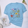 thumbnail image 2 of Birdeem Blouses pour Femmes Blouses Imprimées Fleurs Manches Courtes Col Rond Haut, 2 of 12
