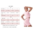 thumbnail image 5 of IBTOM CASTLE Women Workout Sets Yoga Outfits, Short Sleeve Crop Top + High Waisted Running Short Pants Gym Clothes Tracksuit, 2-Piece M Pink, 5 of 6