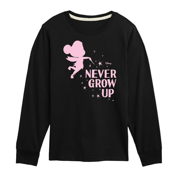 Tinker Bell - Never Grow Up - Toddler And Youth Long Sleeve Graphic T-Shirt