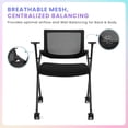 thumbnail image 4 of 20 Pack Folding Office Chair Stackable Conference Room Chairs with Wheels and Padded Mesh Back Ergonomic for Reception Meeting, 4 of 7