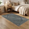 thumbnail image 2 of ODIKA 5'x7' Washable Area Rug Grey Neutral Crisp Vintage Ornamental Ivory Tan Boho Ash for Dining Room, Under Table, Home Office, Non-Slip Chair-Friendly, 2 of 7