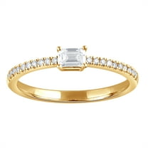 Unique Moments 1/3 Ct Emerald Lab Grown Diamond YG Plated Sterling Silver Ring for Women (J, SI-I1)