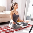 thumbnail image 6 of Kitchen Rugs Non Slip Kitchen Floor Mat Red and White Checkered Set 2 Piece Kitchen Rug Yoga Mat, 6 of 8