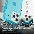 thumbnail image 2 of For iPhone 13 Pro Max Heavy Duty Shockproof Protection Phone Cases, Anti-Drop, Triple Layer Transparent Protective Back Cover Case, Crystal Blue, 2 of 8