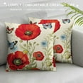 thumbnail image 3 of COMIO  Red Flower Pillow Covers Poppy Floral Gifts Decorative Throw Pillow Cases Outdoor for Sofa Couch Bar Club Valentines Day Decor, 3 of 5