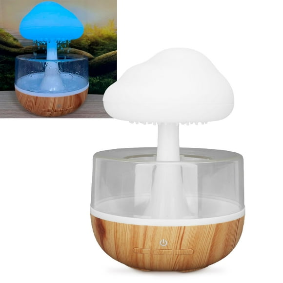 Gugxiom Rain Cloud Humidificador Goteo de Agua, Cute Raining Cloud Night Light con 7 Luces LED, 2000mAh 500ml Humidificador de Gotas de Lluvia para Sala de Estar, Dormitorio,