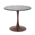 thumbnail image 2 of LeisureMod Bristol 27" Round Dining Table with Sintered Stone Top and Walnut Steel Pedestal Base for Modern Kitchen and Dining Room, 2 of 7