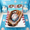 thumbnail image 5 of meiyoeat Baseball Sport Gloves Bed Sheets For Boys,Blue Ice Cream Drip Full Size Sheets For Kids,4-Piece, 5 of 6