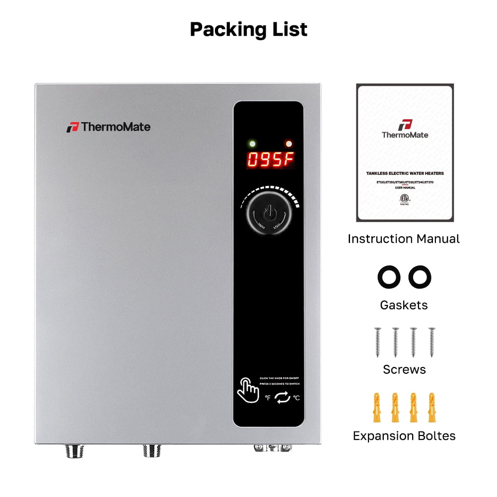 ThermoMate 11kW 240 Volt Electric Tankless Water Heater, Reliable Hot Water for Home, Shop, Cabins