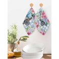 thumbnail image 2 of Spring Kitchen Dish Towels for Drying Dishes Set of 2, Truck Botanical Rose Leaves Blue White Plaid Waffle Weave Microfiber Hand Tea Bathroom Towels Quick Dry & Absorbent Towel 12x12, 2 of 7