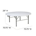 thumbnail image 3 of Flash Furniture Kathryn 5.89-Foot Round Bi-Fold Granite White Plastic Banquet and Event Folding Table with Carrying Handle, 3 of 12