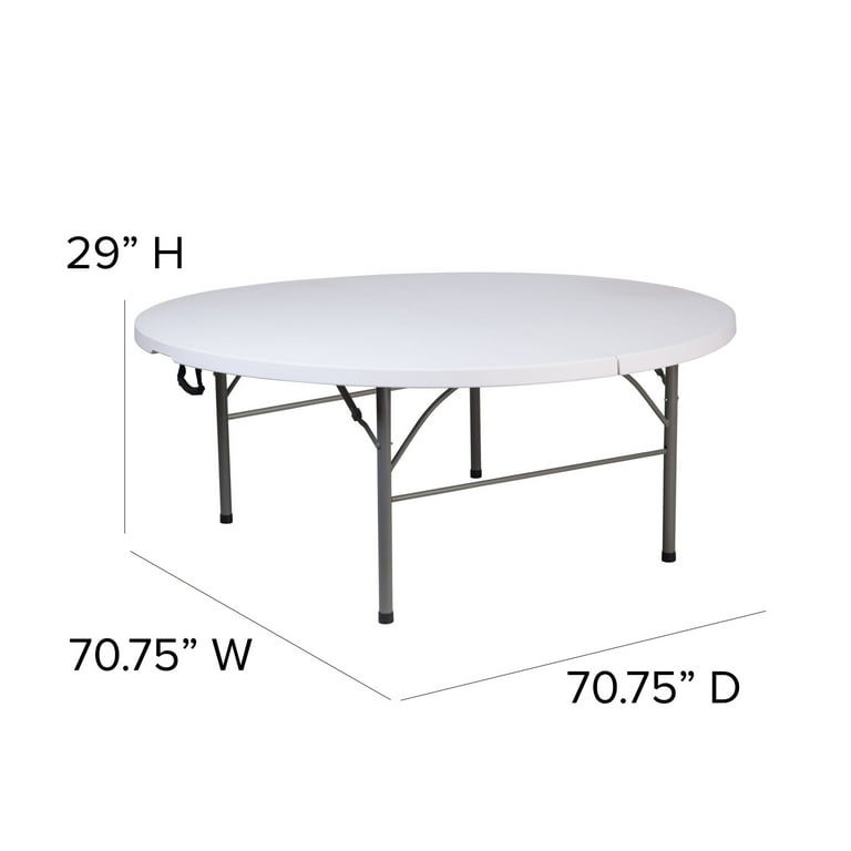 Flash Furniture 70.75-in x 70.75-in Outdoor Circle Plastic White Folding Table Flash Furniture 70.75-in x 70.75-in Outdoor Circle Plastic White Folding Table