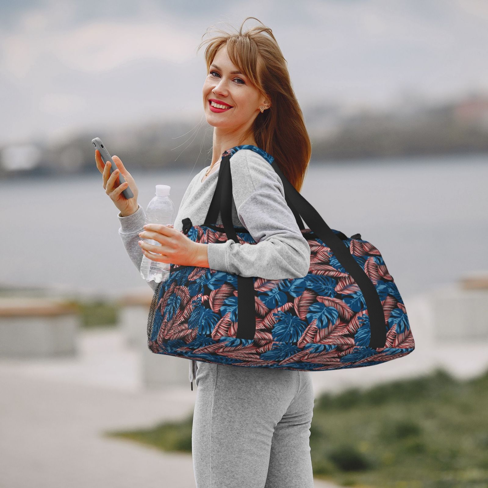 Fuzoiu Tropical Leaves Print Travel Duffle Bag,Carry On Tote Bags,Duffel Bag,Sport Gym Bag, Hospital Bag for Labor and Delivery, Overnight Bag,Luggage Bag