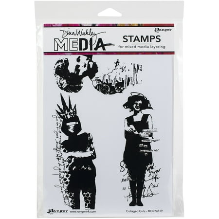 UPC: 0789541074519 | Dina Wakley Media Cling Stamps 6 X9 -Collaged Girls