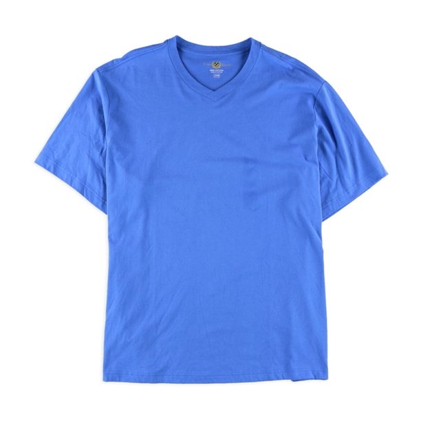 Camiseta básica con cuello en V para hombre Club Room, azul, grande