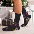 thumbnail image 7 of JUNZAN Mardi Gras5 Design Fun Novelty Knee Warmer High Socks, 7 of 7