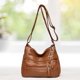 thumbnail image 1 of Bolsa Bolso de hombro con cremallera múltiple informal Bolso cruzado de mujer de PU sólido (Marrón) JShteea Para Estrenar, 1 of 5