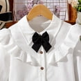 thumbnail image 6 of Staki Girls Dress Shirt Button Down Blouse Kids School Uniform with Peter Pan Collar Girls White Dressy Top 7-12Y(White,8-9 Years), 6 of 7