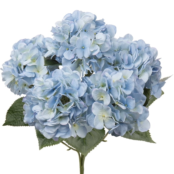 Blue Hydrangea Artificial Flowers Large Artificial Hydrangeas Silk Flowers for Home Decor Indoor Wedding Flowers Bouquets Faux Flowers Kitchen Centerpiece Table Decorations