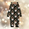 thumbnail image 6 of Wuxian Christmas Family Pajamas Hooded Full Zipper Up Sleepwear Outfits Long Sleeve Cute Snowflake Print One Piece Jumpsuits Loungewear For Kids,Black,3-4 Years, 6 of 6
