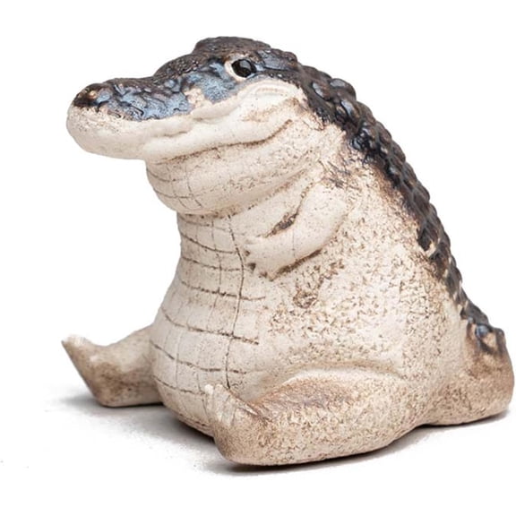 Resin Alligator Statue - Cute Mini Crocodile Figurine, Perfect for Indoor & Outdoor Home Decor