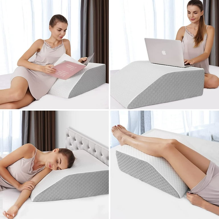 Forias 7.5 Bed Wedge Pillow for Sleeping Acid Reflux After Surgery with 8  Knee Wedge Pillow for Knee Support Leg Elevation Sciatica Knee Hip Back