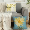 thumbnail image 3 of Pillow Covers 18x18 Set of 4, Watercolor Daisy Throw Pillow Covers, Hello Sunshine Summer Outdoor Decor Cushion Case Decoration for Home Couch Chair Sofa, 3 of 6
