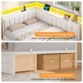 thumbnail image 5 of Corner Bed Frame Full Size with 6 Storage Drawers, Charging Station & RGB Led Lights, Metal Daybed with Upholstered Guardrail and Storage Shelves, Full Platform Bed Frame for Teens/Adult, White, 5 of 5